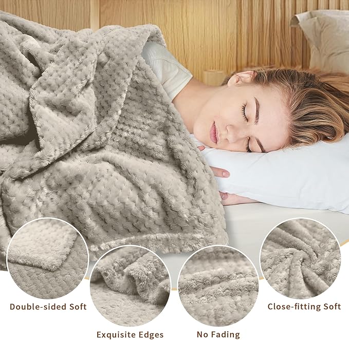 4 Pack Fleece Throw Blankets 50x60 Inches - Image 4