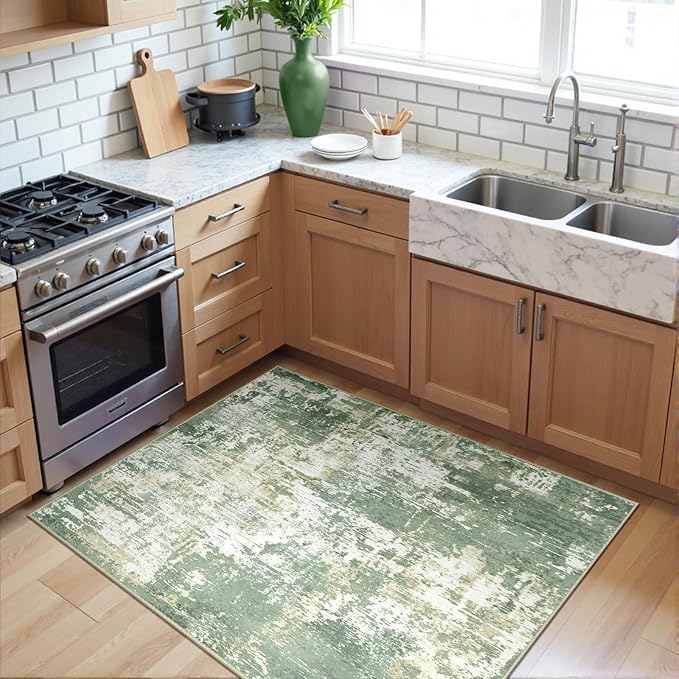 Washable Area Rugs 3'x5' Non-Slip Modern Abstract Soft - Image 3