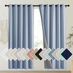 NICETOWN Stone Blue Vintage Linen 100% Blackout Curtains by NICETOWN