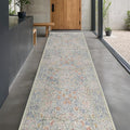 Vintage Beige Blue 3x12 Runner Rug by HazoHaus