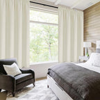 DWCN Light Beige Short Room Darkening Curtains - Image 2