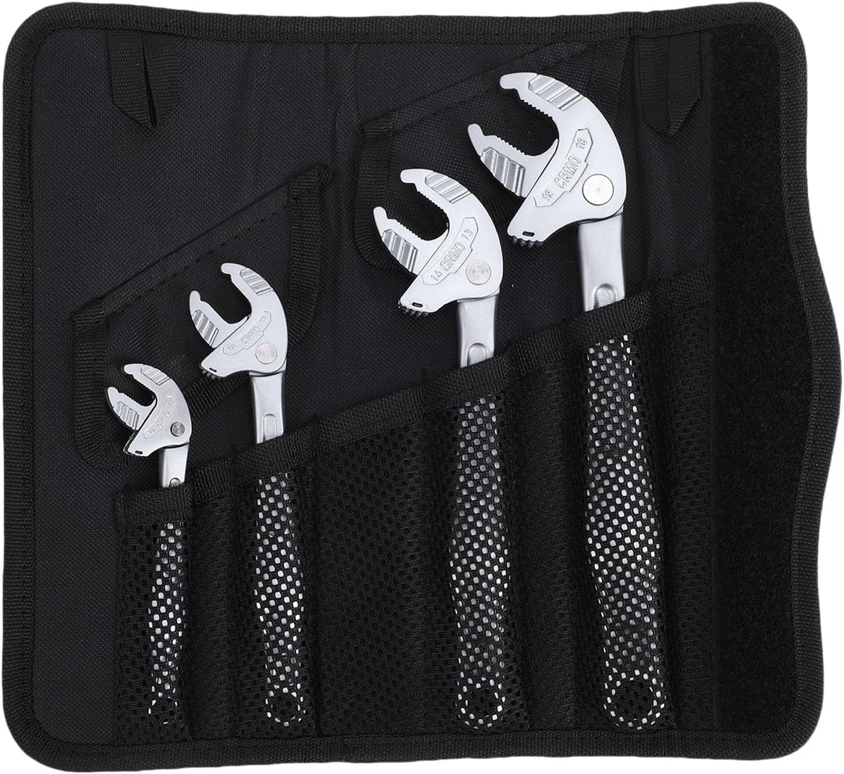 Self Adjusting Wrench, Self Locking Adjustable Wrench Set with Crab Shaped Ratchet Mechanism for Pipe Maintenance Vehicle Repair Home Workshop