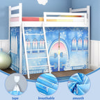 Hahafelt Loft Bed Tent Curtains Snowflake, Low Twin Bunk Privacy
