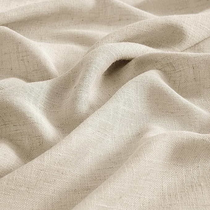 MIULEE Short Linen Curtains 45 Inch Length 2 Panels - Image 4
