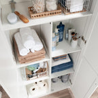 Sauder HomePlus Farmhouse Multipurpose Storage Cabinet Tall Pantry with Adjustable Shelves, in White Finish