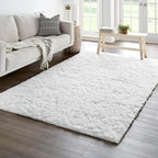Ophanie 5x8 White Rugs for Living Room, Fluffy Fuzzy Plush Soft Carpets - Image 5