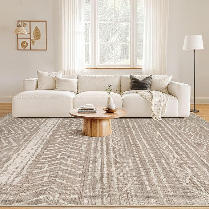 Nakagishi 7x10 Area Rugs Living Room: Washable Boho Large Neutral Soft - Image 6