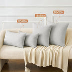 MIULEE Pack of 2 Light Gray Throw Pillow Covers 18x18 Inch Soft Chenille Pillow - Image 4