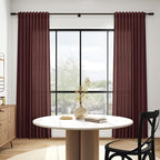 Nanspring Reddish Brown Linen Curtains 84 Inch Length 2 Panels Set - Image 6
