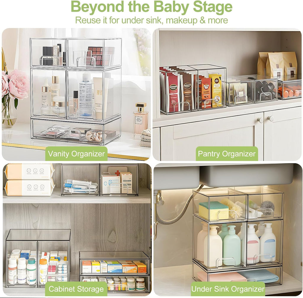 Bottle Storage Organizer Baby: Acrylic Stackable Storage Drawers