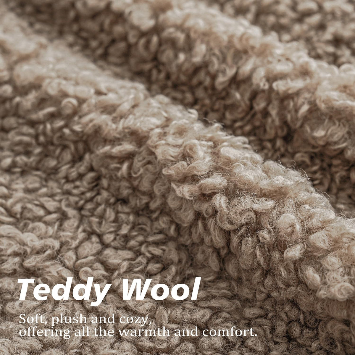 Foindtower Decorative Fuzzy Faux Fur Throw Pillow Covers 18x18 Inch Khaki