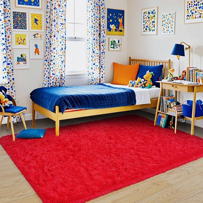 Pionblank Fluffy Area Rug for Bedroom 4x6 Feet, Shag Soft Rug for Living Room - Image 3