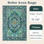 SERISSA Area Rug 3x5 Boho Teal Rugs - Image 6