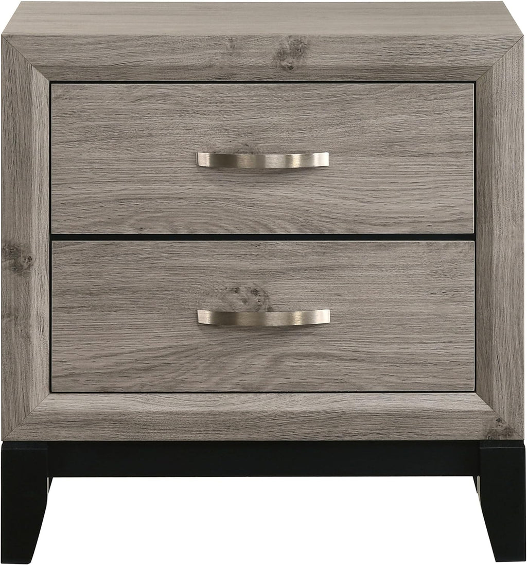 Coaster Valen 23.5-Inch Bedroom 2-Drawer Nightstand, Light Taupe 215912