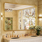 VooBang Bathroom Mirror 24"x32", Black Gorgeous Deep Frame Wall Mirror