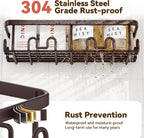YASONIC Shower Caddy Adhesive, Rustproof Shower Organizer, Wall Shower Rack