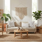 Mecatny Boho Outdoor Throw Pillow Covers 18x18 Set of 2 Navy & Cream White