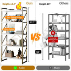 Shintenchi 2 Pieces 5 Tiers Bookshelf, Classically Tall Bookcase Shelf