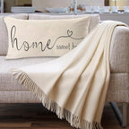 MFGNEH Home Sweet Home Quotes Farmhouse Pillow Covers 12x20 Inch, Farmhouse - Image 2