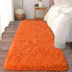 Soft Runner Rugs for Bedroom Hallways, 2x5 Orange Fluffy Shag Throw Area Rug by Ailyei