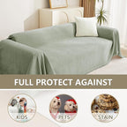 MYSKY HOME Chenille Sofa Slipcovers Sage Green Sofa Covers - Image 4