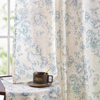 jinchan Linen Blend Curtain Floral Curtains - Image 6