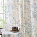 jinchan Linen Blend Curtain Floral Curtains by JINCHAN