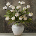 VIERENA 6 Pcs 27" Faux Silk Peony Artificial Flowers Stems for Vase (Cream)