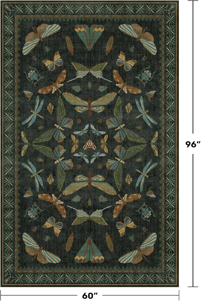 Hazo Haus Black and Green Rug 5x8 - Image 2