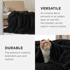 Bedsure GentleSoft Fluffy Black Blankets Queen Size - Image 4