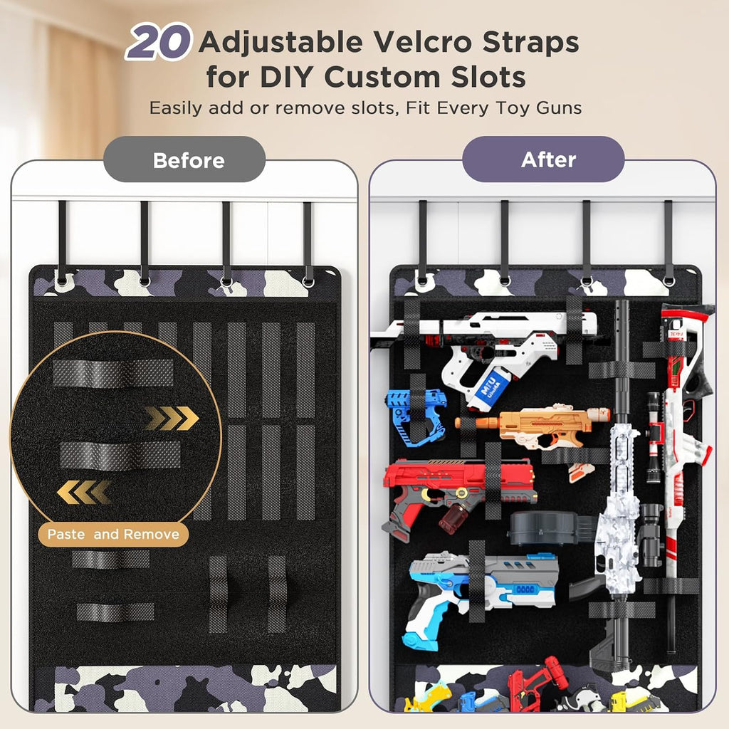 Mefirt Over the Door Storage for Nerf Guns, Hanging Toy Blasters Organizer