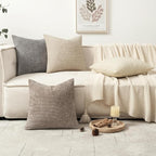 MIULEE Pack of 4 Couch Throw Pillow Covers 16x16 Inch Neutral Beige/Brown Soft - Image 5