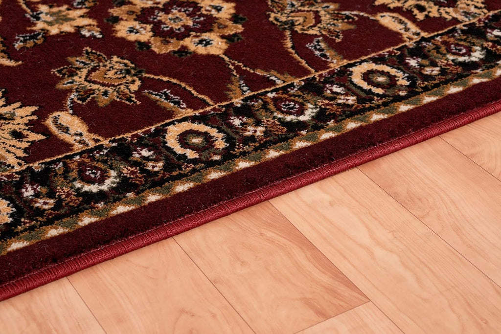 GAD Hearth Slice Fireplace Rug, Classic, Traditional, Log Cabin Decor, Accent Rug, Fire Resistant Mat, Stain Resistant, Area Rug for Bedroom, Living Room, Entryway, 2'2"x3'3"(Red/Black/Red)