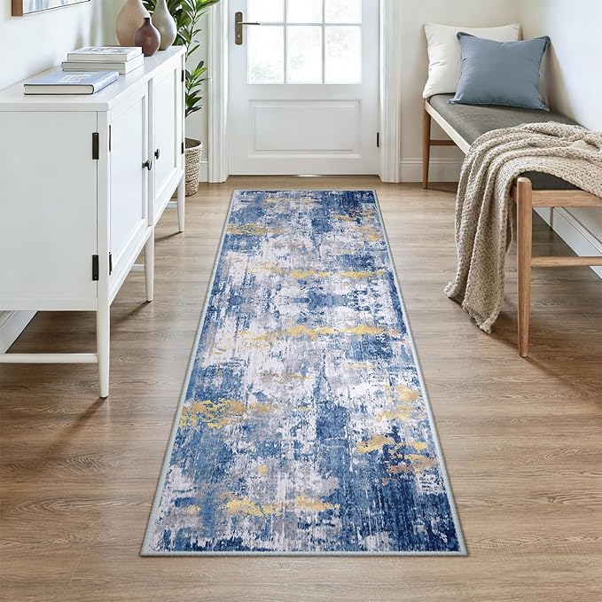 Washable Area Rugs 3x7 Non-Slip Modern Abstract Soft - Image 2