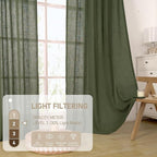 LAMIT Light Filtering Linen Curtains 68 inch - Image 4