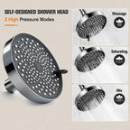 Tandem Shower System for Couples, Dual Shower Head for Two People, Double Bathroom Shower with Adjustable Height & 180° Rotation, High Pressure Design, Silver