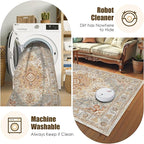 Washable Area Rug 5' x 7' Vintage Traditional Persian Mat - Image 7