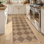 Lahome Colette Checkered Easy Jute Runner Rug, 2x6 Kitchen Mats - Image 2