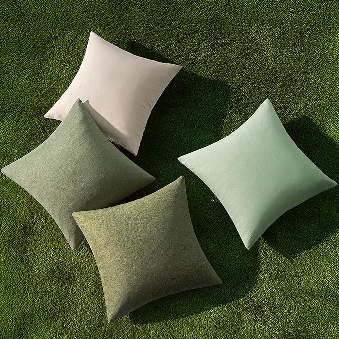 MIULEE Pack of 4 Decorative Throw Pillow Covers Linen Waterproof Pillow Covers - Image 4