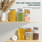 Airtight Food Storage Containers, 10-Piece, 5 Sizes, Pop-Top Lids