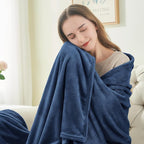 BEDELITE Fleece Blanket Navy Blue Throw Blankets - Image 2