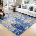 Washable Area Rugs Square 8ft Non-Slip Modern Abstract Soft by RELEANY