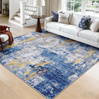 Washable Area Rugs Square 8ft Non-Slip Modern Abstract Soft by RELEANY