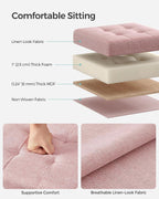 SONGMICS Small Folding Storage Ottoman, 11.8 x 11.8 x 11.8 in