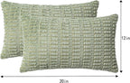Pack of 2 Corduroy Decorative Throw Pillow Covers 12x20 InchSoft Boho Striped - Image 7