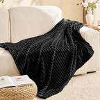BEDELITE Fleece Throw Blanket for Couch – 3D Ribbed Jacquard Soft and Warm - Image 8