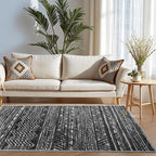 3x5 Washable Entryway Area Rug: Modern Moroccan Small Runner Rug Indoor Soft - Image 2