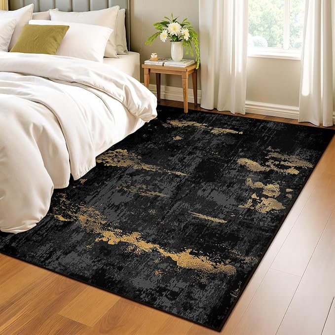 Washable Area Rugs 4x5 Non-Slip Modern Abstract Soft - Image 3