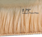 duduta Beige Faux Sheepskin Fur Rug 3x5 ft, Fluffy Shag Bedroom Dorm Nursery - Image 2