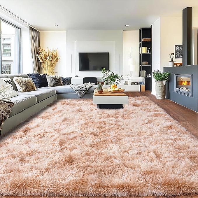 Pionblank 8x10 Rug for Living Room, Fuzzy Plush Large Area Rug, Fluffy Modern by PIONBLANK